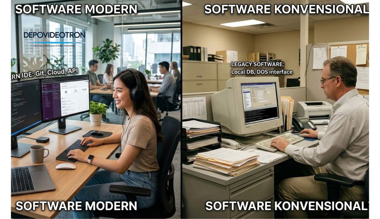 7 Fitur Wajib Ada dalam Software Digital Signage Modern untuk Bisnis 1 Perbandingan Software Konvensional dan modern