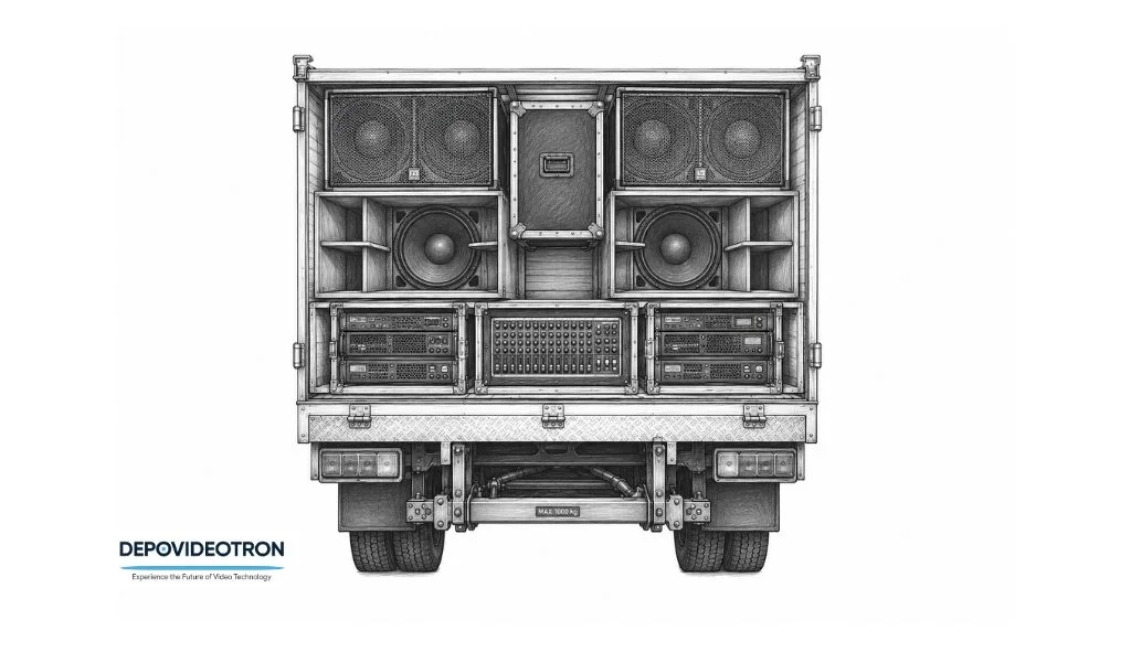 sketsa truk sound system